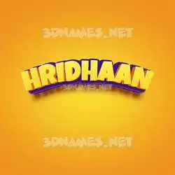 hridhaan in Orange Toon style - 3D name wallpaper