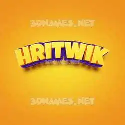 hritwik in Orange Toon style - 3D name wallpaper