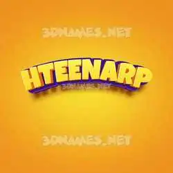 hteenarp in Orange Toon style - 3D name wallpaper