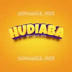hudiaba in Orange Toon style - 3D name wallpaper