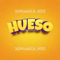 hueso in Orange Toon style - 3D name wallpaper
