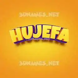 hujefa in Orange Toon style - 3D name wallpaper