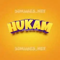 hukam in Orange Toon style - 3D name wallpaper
