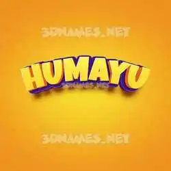 humayu in Orange Toon style - 3D name wallpaper