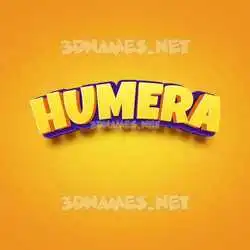 humera in Orange Toon style - 3D name wallpaper