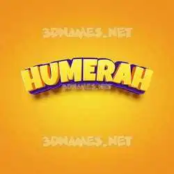 humerah in Orange Toon style - 3D name wallpaper