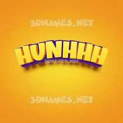 hunhhh in Orange Toon style - 3D name wallpaper