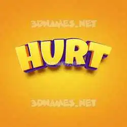 hurt in Orange Toon style - 3D name wallpaper