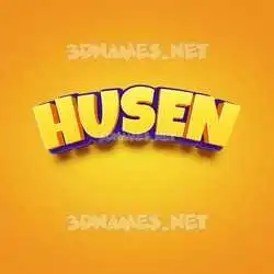husen in Orange Toon style - 3D name wallpaper
