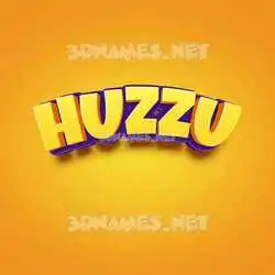 huzzu in Orange Toon style - 3D name wallpaper