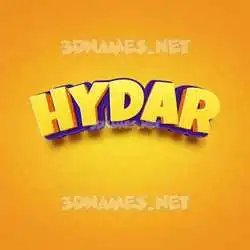 hydar in Orange Toon style - 3D name wallpaper