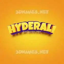 hyderali in Orange Toon style - 3D name wallpaper