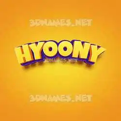 hyoony in Orange Toon style - 3D name wallpaper