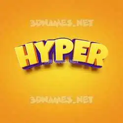 hyper in Orange Toon style - 3D name wallpaper