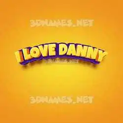 i love danny in Orange Toon style - 3D name wallpaper