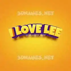 i love lee in Orange Toon style - 3D name wallpaper