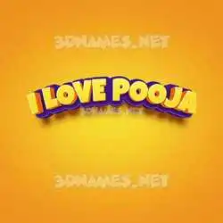 i love pooja in Orange Toon style - 3D name wallpaper