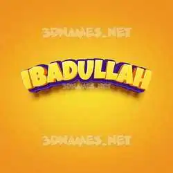 ibadullah in Orange Toon style - 3D name wallpaper