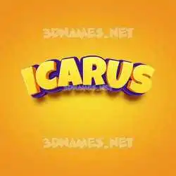 icarus in Orange Toon style - 3D name wallpaper