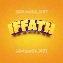 iffath in Orange Toon style - 3D name wallpaper