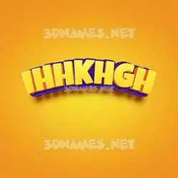 ihhkhgh in Orange Toon style - 3D name wallpaper