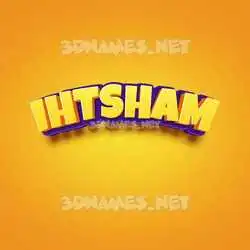 ihtsham in Orange Toon style - 3D name wallpaper