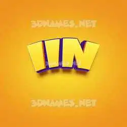 iin in Orange Toon style - 3D name wallpaper