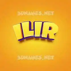 ilir in Orange Toon style - 3D name wallpaper