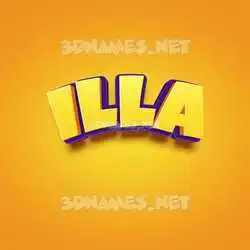 illa in Orange Toon style - 3D name wallpaper