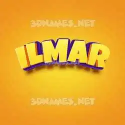 ilmar in Orange Toon style - 3D name wallpaper