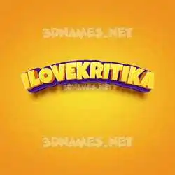 ilovekritika in Orange Toon style - 3D name wallpaper