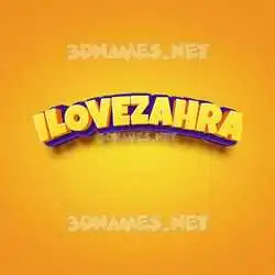 ilovezahra in Orange Toon style - 3D name wallpaper
