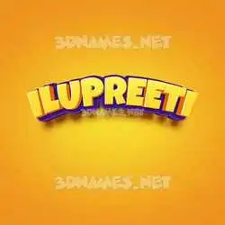 ilupreeti in Orange Toon style - 3D name wallpaper