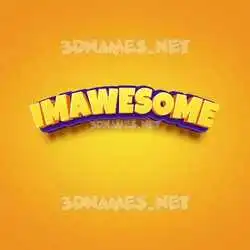 imawesome in Orange Toon style - 3D name wallpaper