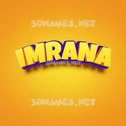 imrana in Orange Toon style - 3D name wallpaper