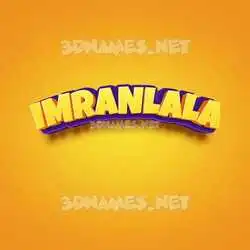 imranlala in Orange Toon style - 3D name wallpaper