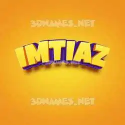 imtiaz in Orange Toon style - 3D name wallpaper