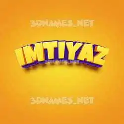 imtiyaz in Orange Toon style - 3D name wallpaper