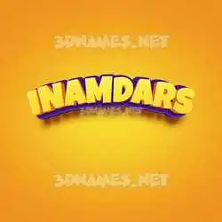inamdars in Orange Toon style - 3D name wallpaper