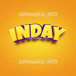 inday in Orange Toon style - 3D name wallpaper