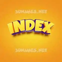 index in Orange Toon style - 3D name wallpaper