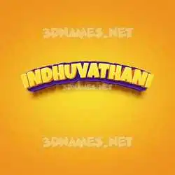 indhuvathani in Orange Toon style - 3D name wallpaper