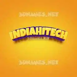 indiahitech in Orange Toon style - 3D name wallpaper