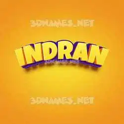 indran in Orange Toon style - 3D name wallpaper