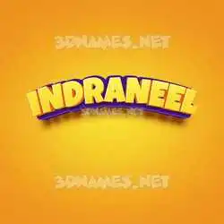 indraneel in Orange Toon style - 3D name wallpaper