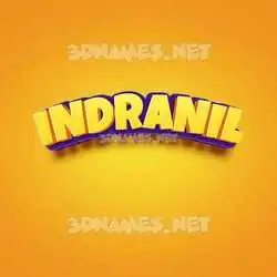 indranil in Orange Toon style - 3D name wallpaper