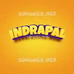 indrapal in Orange Toon style - 3D name wallpaper