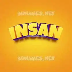 insan in Orange Toon style - 3D name wallpaper