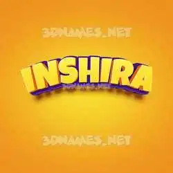 inshira in Orange Toon style - 3D name wallpaper