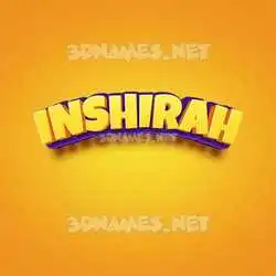 inshirah in Orange Toon style - 3D name wallpaper
